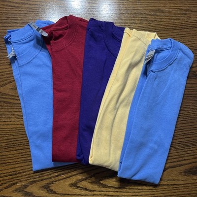 Gilden Heavy Cotton T-shirts Multicolors  Size Medium No Pocket Set Of Five