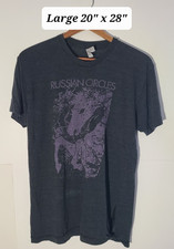 Russian Circles Horse Gray/Purple Distressed Large T-Shirt Made in USA