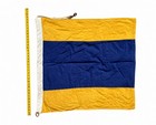 Antique Cotton 1944 US Navy  Signal Flag Maritime  Burgee  34x34” — photo 1