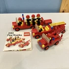 Vintage LEGO 340 Fire Trucks W/ Instructions - 1978 - Missing 1 Helmet