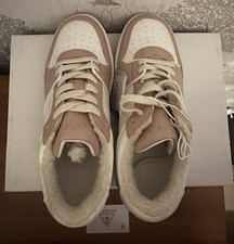 GUESS Women’s Pink And White Embossed Sneakers UK Size 6