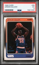 1988 Fleer Basketball Card Armon Gilliam #89 PSA 5 EX Phoenix Suns RC Rookie. rookie card picture