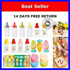 Mini Squeeze Sauce Bottles Wide Mouth Condiment Dispenser Set