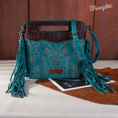 Wrangler Women Bag Boot Scroll Embroidered Western Crossbody Purse