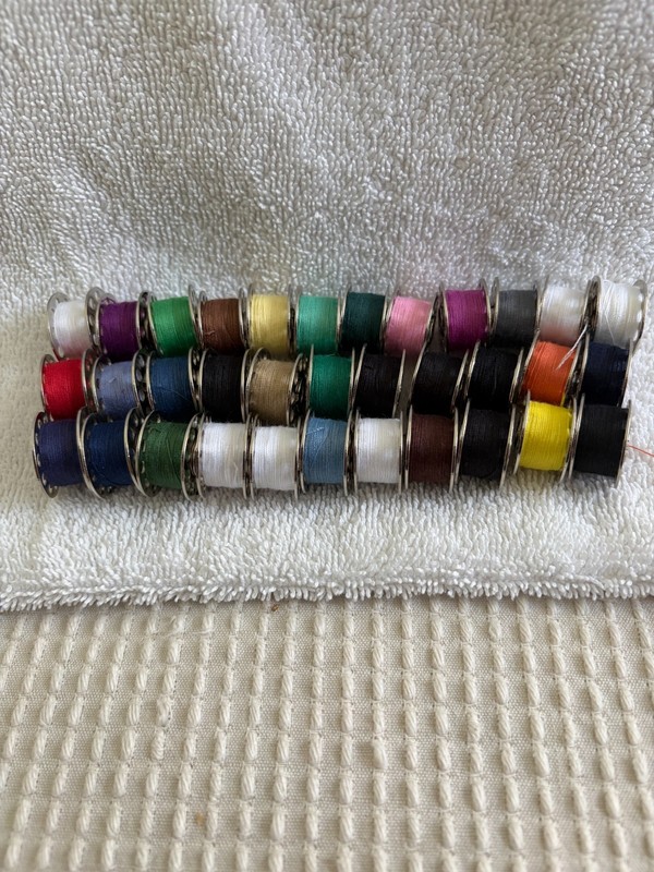 36 BOBINS- DIFFERENT COLORS-EXCELLENT CONDITION