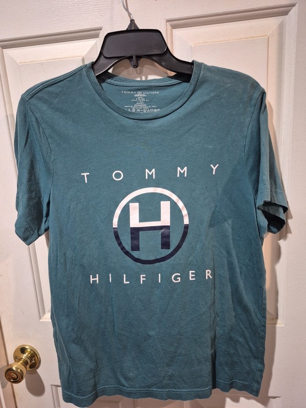 Tommy Hilfiger Green Tee With Graphic Front Size Small