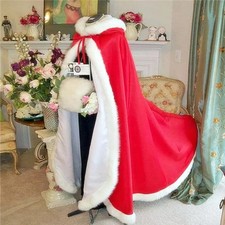 Custom Made Fashion Hooded Satin Cape Cloak Winter Wedding Medieval Renaissance