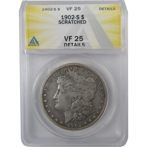 1902 S Morgan Silver Dollar VF 25 Details ANACS $1 Coin SKU:I24423