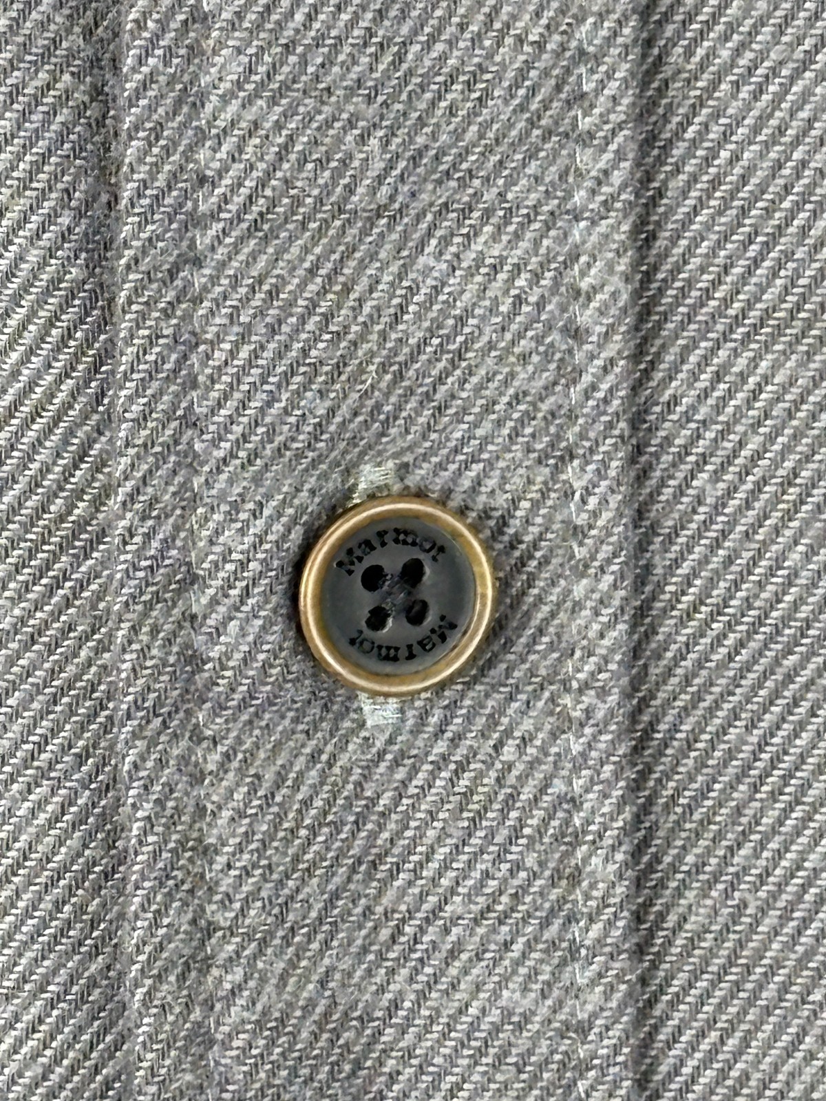 Marmot Shirt Mens LARGE Long Sleeve Button Up Gray Hiking Outdoors Pocket