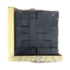 Fun Wooden Cube Brain Teaser Puzzle, Black, Strategy, Ages 8