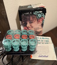 Vintage 1989 Clairol Lock 'n Roll Hot Curlers TESTED WORKS box, instructions