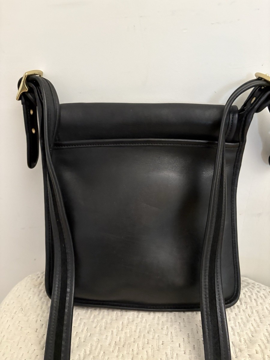 Vintage Coach Legacy Flap Black Leather Bag Purse Handbag
