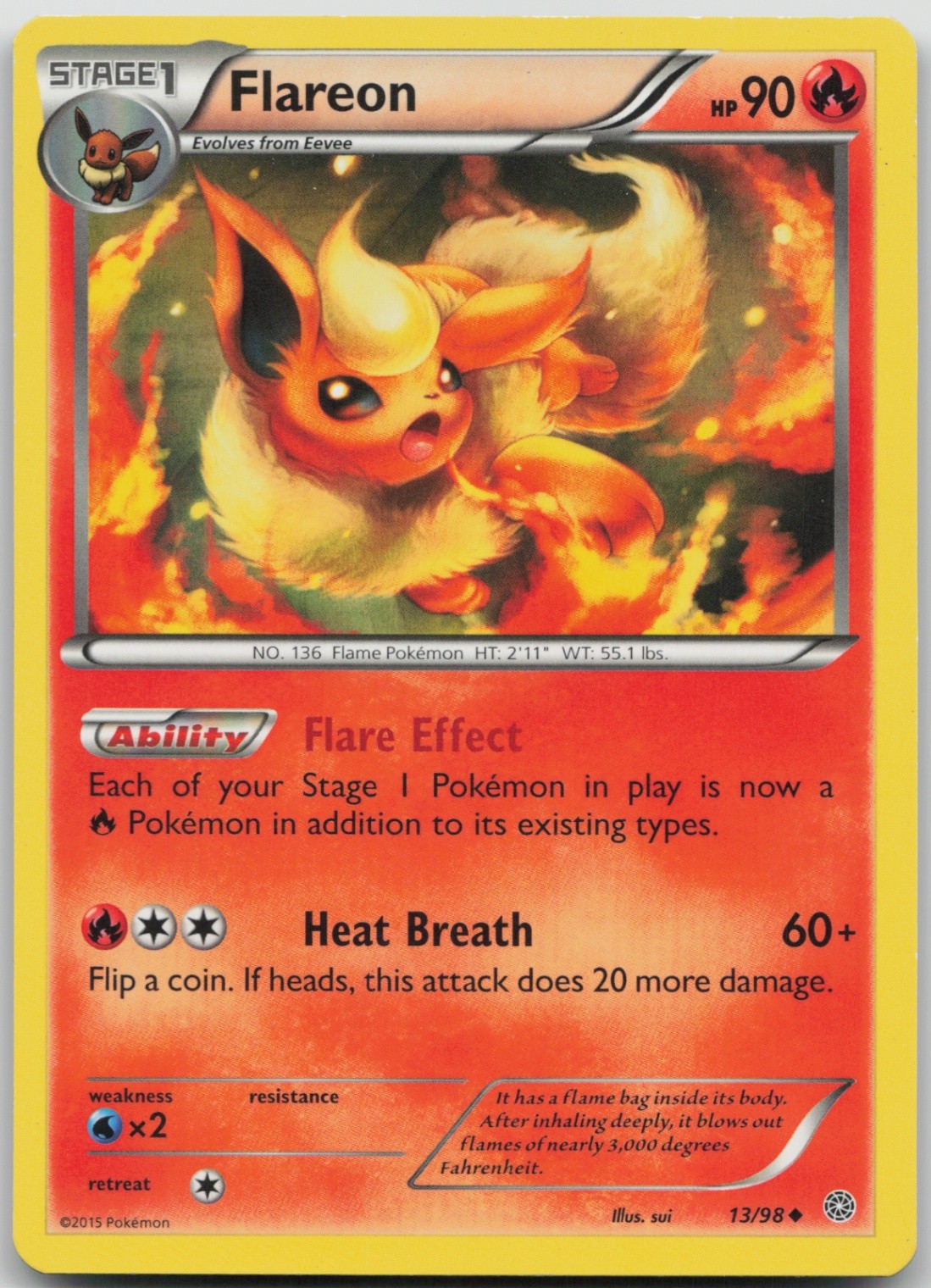 Flareon 13/98 Uncommon XY - Ancient Origins LP Normal