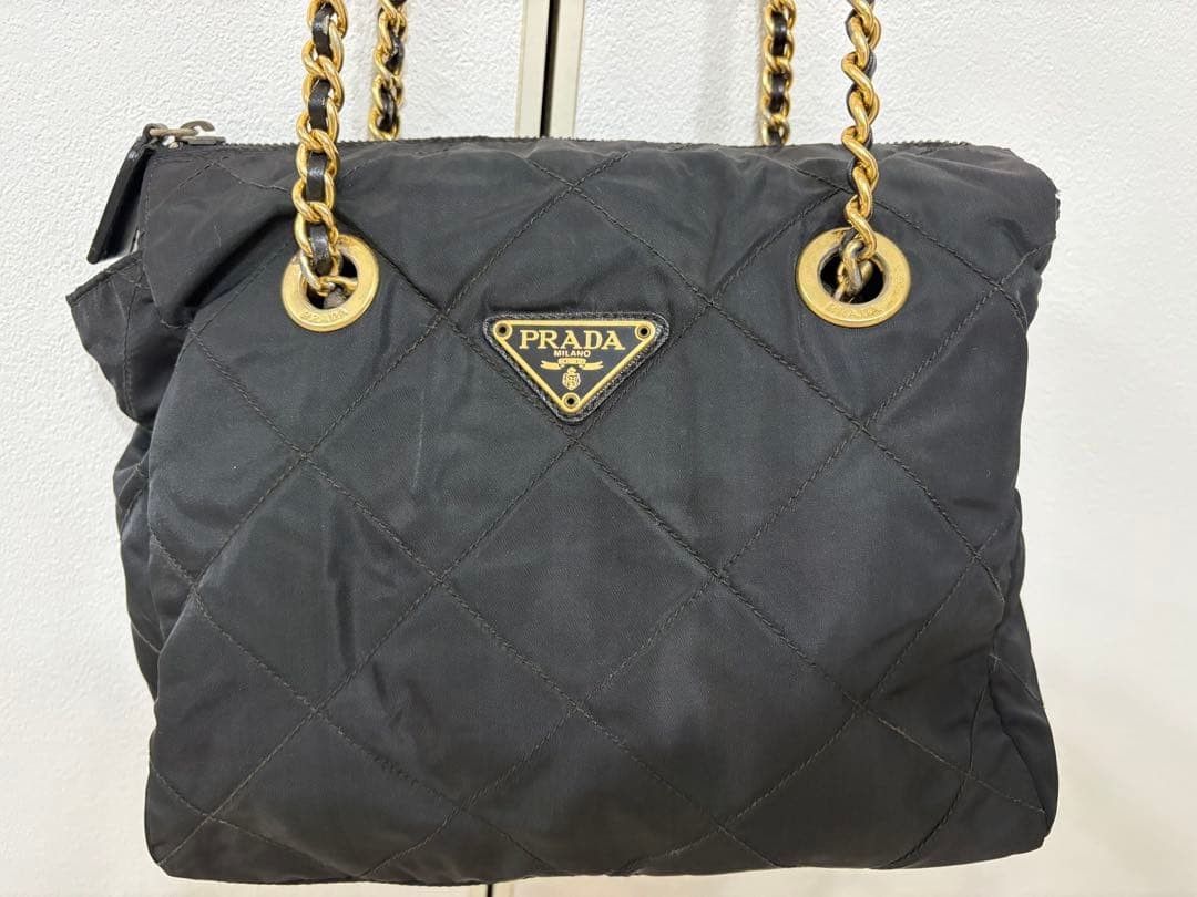 PRADA black quilted shoulder bag thumbnail 10