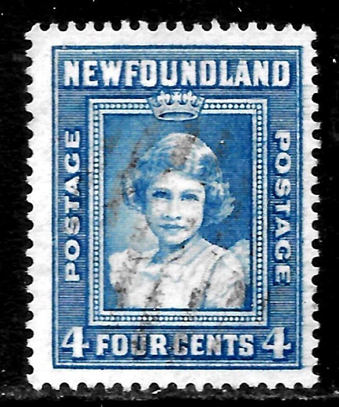 HICK GIRL-OLD  USED NEWFOUNDLAND SC#247   PRINCESS  ELIZABETH         X3858