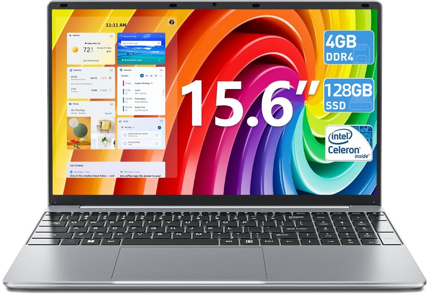 SGIN 15.6" FHD Laptop - Intel N4000 - 4GB Memory 128GB SSD - Windows 11 - NEW