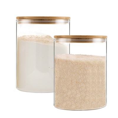Glass Storage Jars,2 PACK -108oz/3200ml Clear Glass Food Storage Containers w...