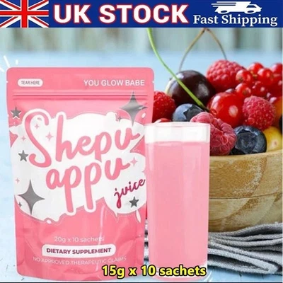 You Glow Babe SHAPE UP SHEPU APPU Juice Powder Mix, 10 Sachets x 15g Each-NEW~
