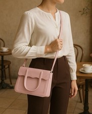 Mellow World Autumn Foldable Vegan Satchel Bag - NWT - Misty Rose/Pink