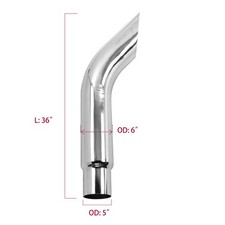 345 Od 24364860 Length Chrome Exhaust Stack Curved Truck Tailpipe