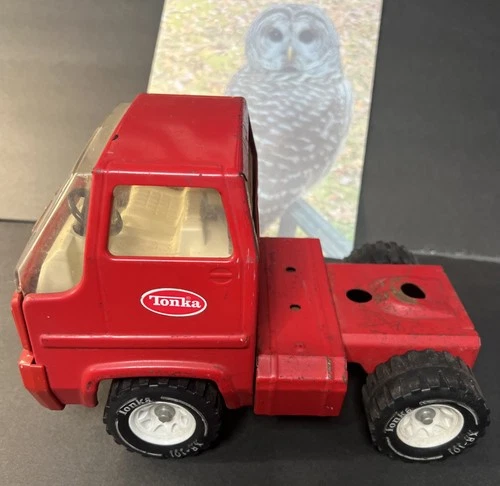 Tonka Vintage Semi Truck Cab Steel Metal & Plastic XR-101 On Tires Red