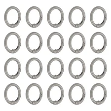 1 in Spring O Ring, 50pcs O Ring Clip Keyring Purse Buckle Metal, Gray