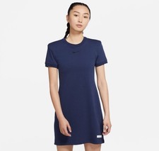 Nike Sportswear Icon Clash Cotton Dress DD5044-410 Women  s Small Navy Blue