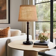 19.5" Small Table Lamp for Bedroom - Bedside Lamps for Nightstand, Black-1