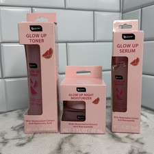 B.Pure Glow Up Skincare Set Watermelon Toner Serum Night Moisturizer 3 Piece Lot