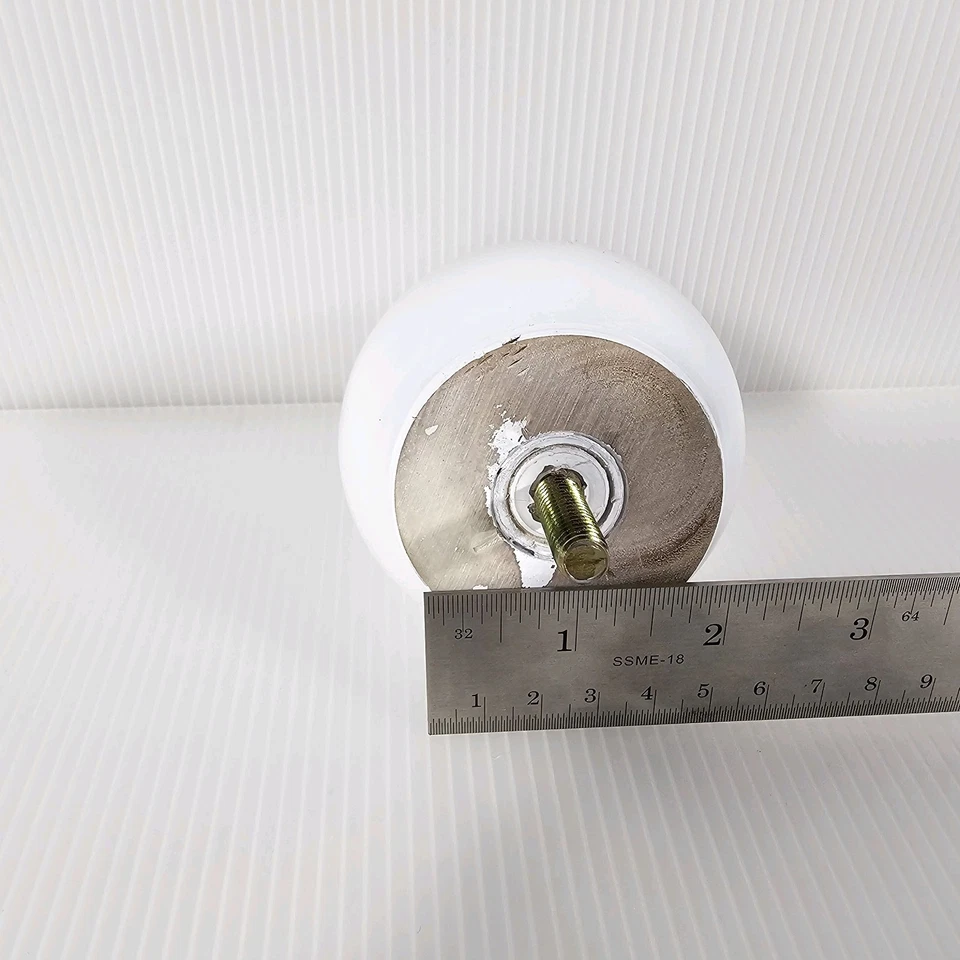 Patas redondas de madera para sofá, juego de 2, patas de sofá para muebles, 4 pulgadas, blanco Foto 4 de 4