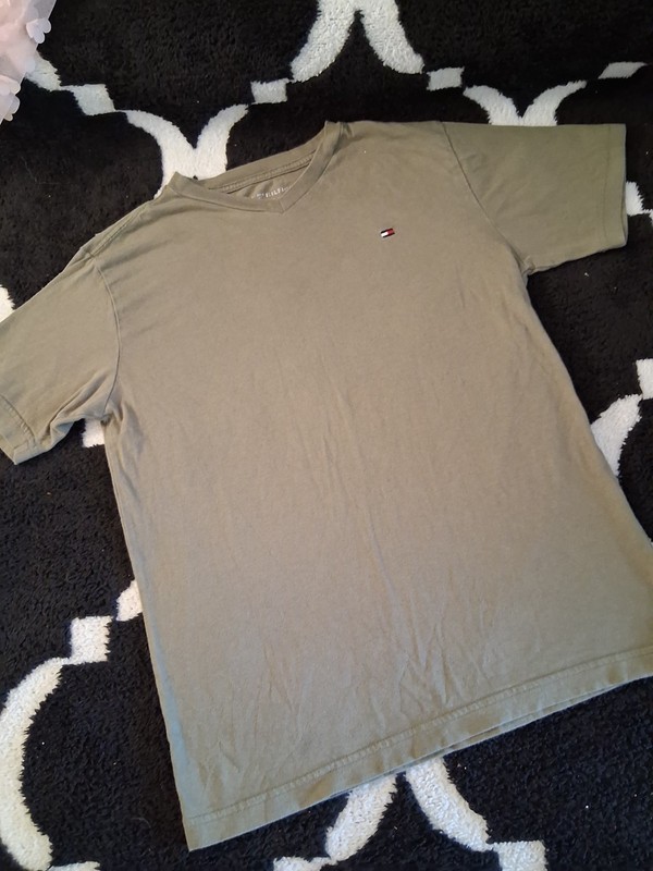 Tommy Hilfiger Logo T-Shirt  Crew Neck Short Sleeve Cotton Knit L Size 12-14