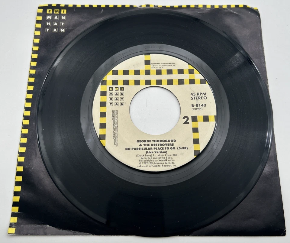 GEORGE THOROGOOD "Bad To The Bone" 1987 7" 45rpm Single  EMI-Manhttan B-8140 - Image 2 of 2