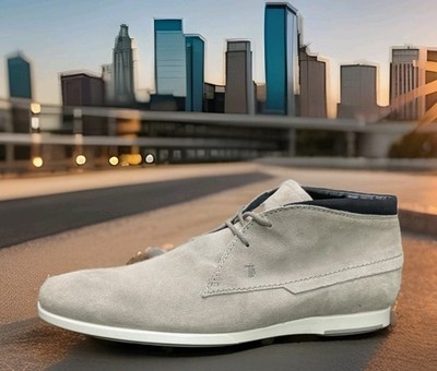 Tods Chukka Boots USA SZ 12 12.5 UK 11.5 Gray Suede Made in Italy Classic Casual