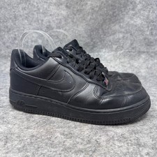 Nike Air Force 1 Low Mens Sz 9 Triple Black Leather Sneakers CW2288-001