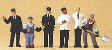 Preiser 10452 HO US Railroad Passenger Train Personnel Figures (Set of 6)
