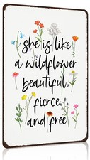 Wildflower Gifts for Women Vintage Wildflower Inspired Sign She Is Like A Wil...