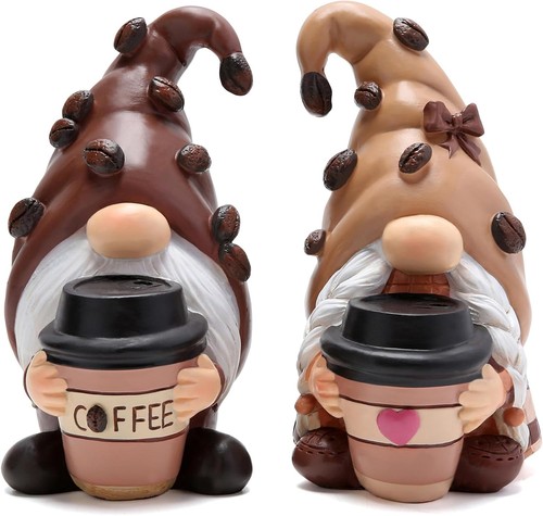 Hodao Coffee-Themed Gnome: Coffee Decor Statue for Bars, Indoor Home... - 第 1/7 張圖片