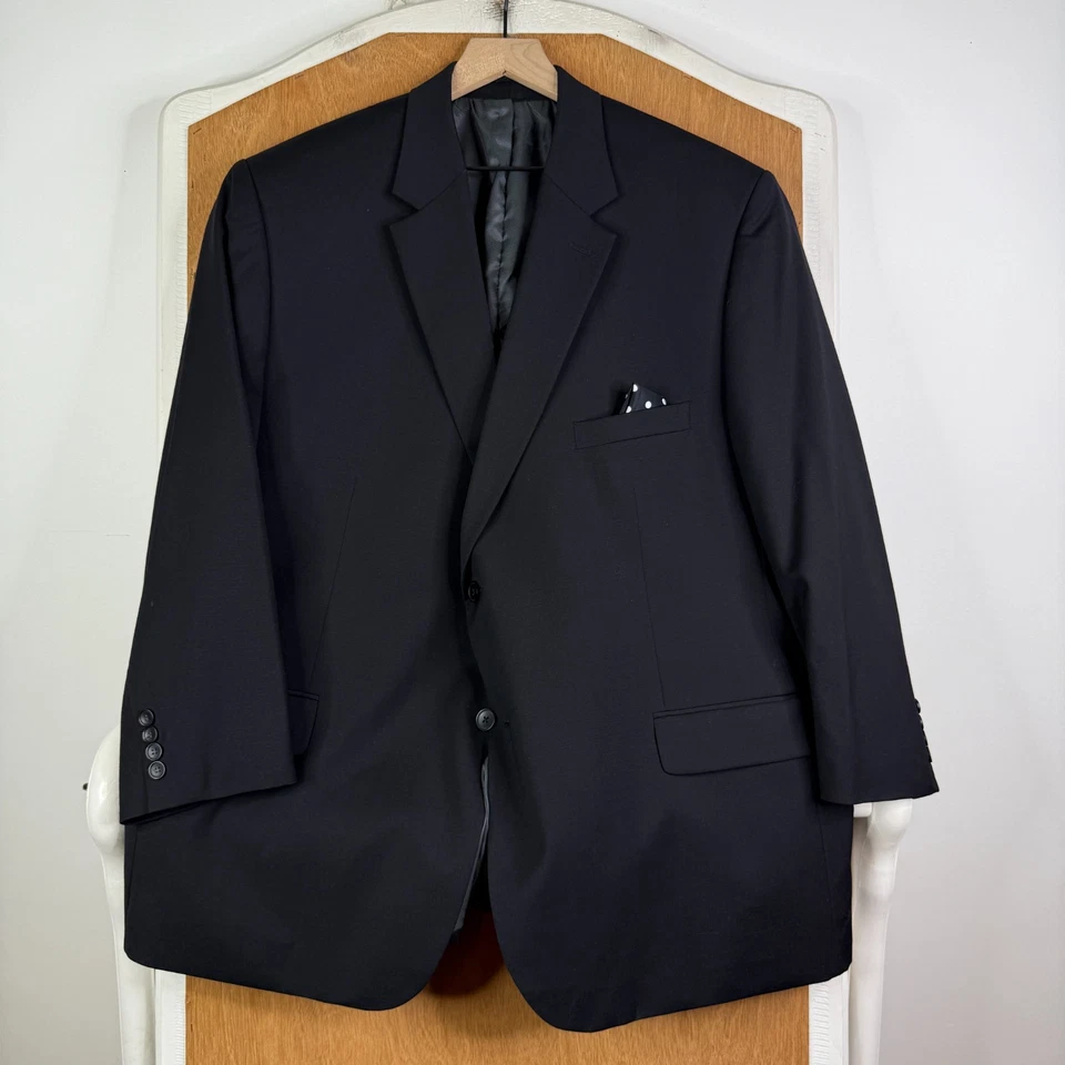 Костюм мужской Aweaness Kenneth Cole 50R черный на 2 пуговицах шерстяная смесь 3 предмета 4XL 44x28 - Изображение 2 из 4