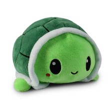 TeeTurtle - The Original Reversible Turtle Plushie - Green - Cute Sensory Fid...
