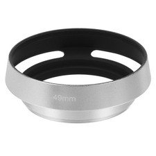 49mm Universal Camera Lens Hood, Silver Metal Curved with Winds