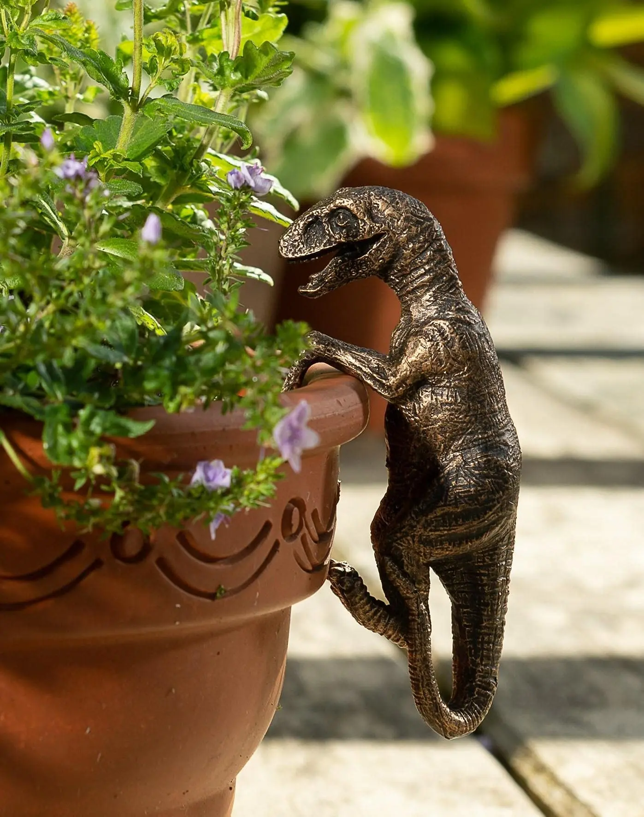 Cute Dinosaur Planter Decor Resin Flower Pot Ornament Garden Bonsai