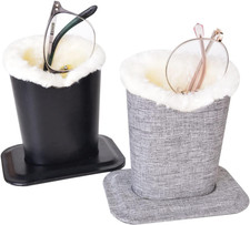2 Pack Plushed Lined Bedside Eyeglasses Holder Stand for Table Desk Nightstand