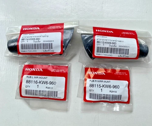 Fit Honda NSR150 NSR150SP Mirror Cover & Damper Rubber Set Of 4 Oem Genuine.