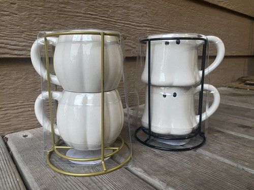 Target Bullseye White Stackable Halloween Pumpkin & Ghost Espresso Mugs (2 Sets) - Picture 2 of 6