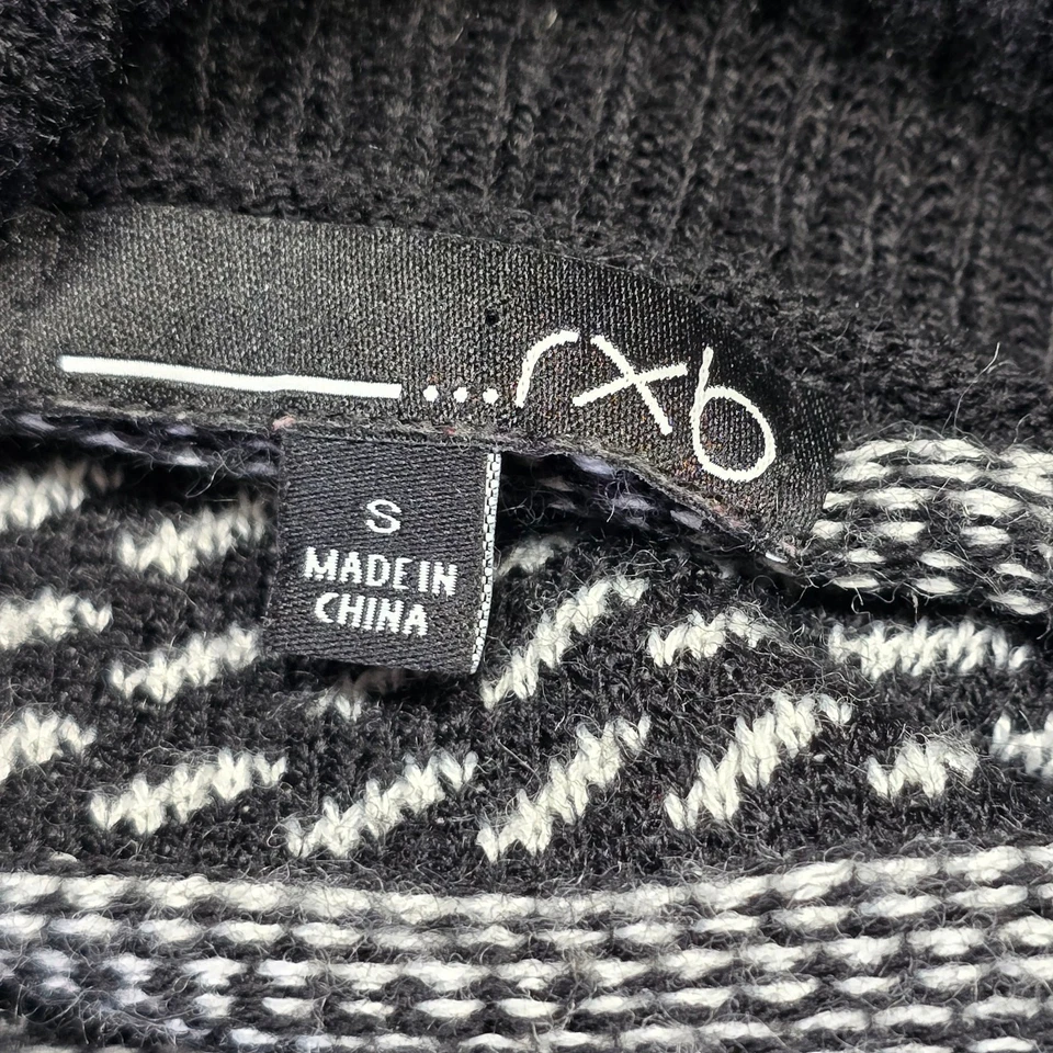 RXB Negro Blanco Acogedor Cárdigan Suéter Tejido a Rayas Mangas Largas Abiertas Mujeres Talla S Foto 3 de 4