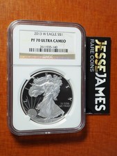 2013 W PROOF SILVER EAGLE NGC PF70 ULTRA CAMEO CLASSIC BROWN LABEL