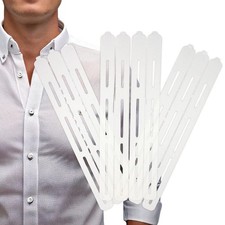 Chrome Cherry CollarLift  Adhesive Placket Collar Stays for Men's Dress Shir...
