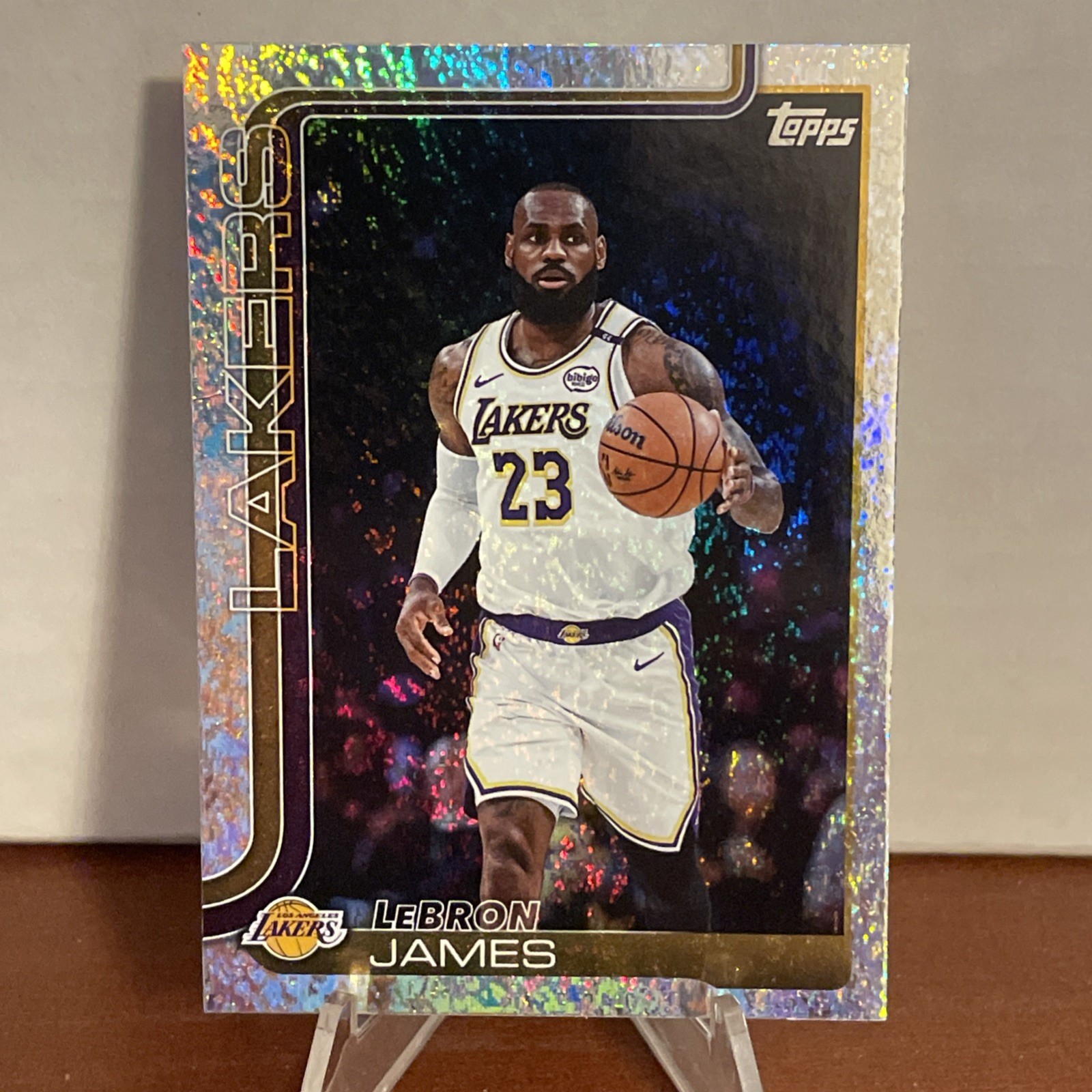 2025 Topps  LeBron James Holo Sand Glitter Foil SP Flagship #150 Lakers