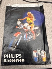 Vintage Philips Batteries Paper Bag Motorcycle Advertising Germany 1970s