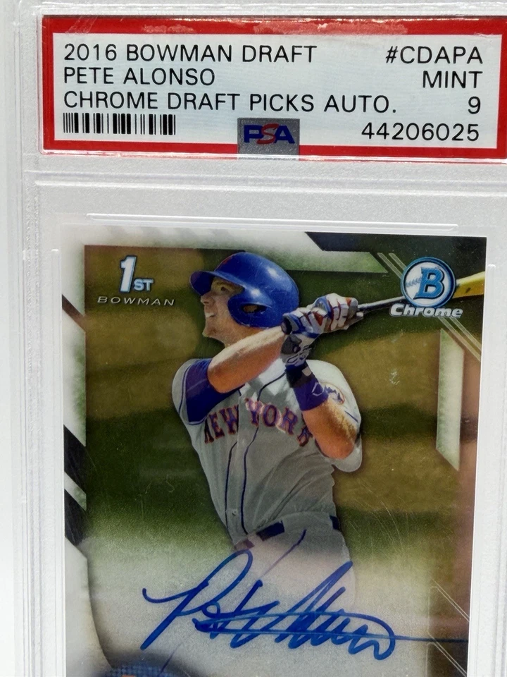2016 1st Bowman Chrome Draft Pete Alonso 1st Prospect Auto #CDA-PA PSA 9 Mets - Image 3 of 3